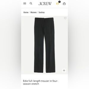 J. Crew Edie 365 Pants in Navy